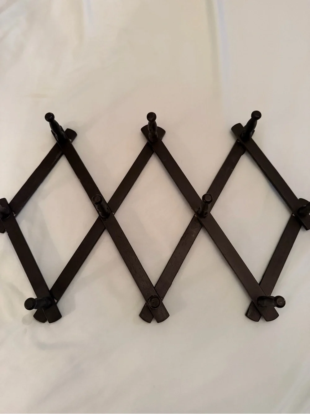 Vintage Expandable Wall Hook Rack in Black